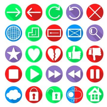 Social network web navigation icons vector set Stock Illustration