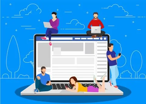 Social network web site surfing concept 스톡 일러스트