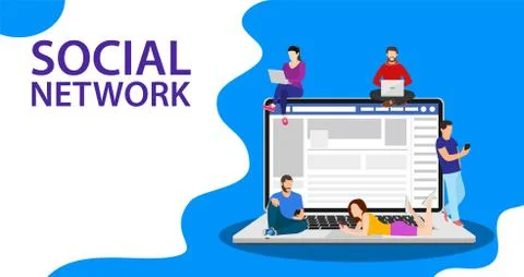 Social network web site surfing concept 스톡 일러스트