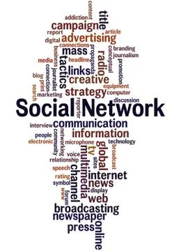 Social Network, word cloud concept Stock Illustration