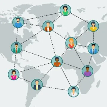 Social network in world Stock Illustration