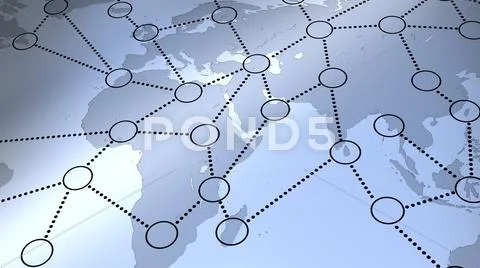 Social Network On World Map