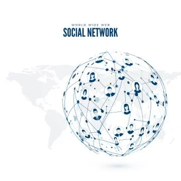 Social Network. World Wide Web. Vector illustration on Earth map Stock Illustration