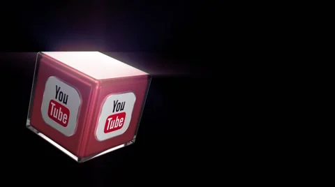 Social Network Youtube 3D Cube Stock Footage 52142223