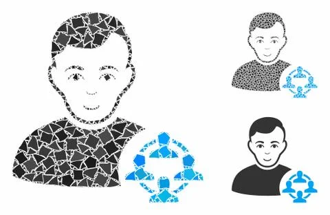 Social networker Composition Icon of Bumpy Elements Stock Illustration