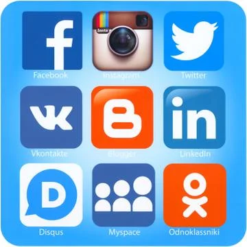 Social networking applications on Apple iPad Air Stock Illustration