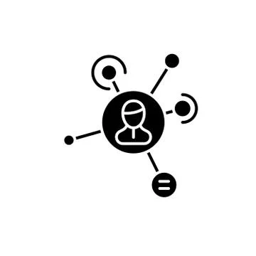 Social networking black icon, vector sign on isolated background. Social イラスト素材