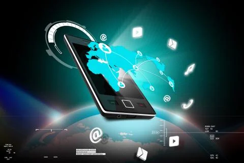 Social networking in  digital tablet Stock Illustration