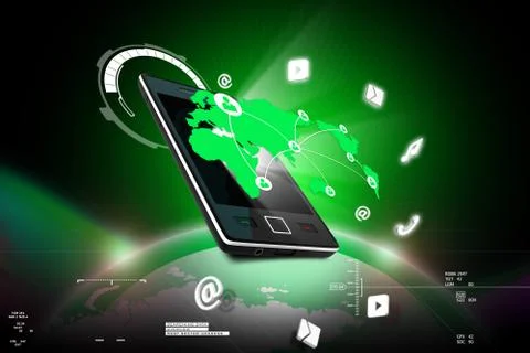 Social networking in  digital tablet Stock Illustration