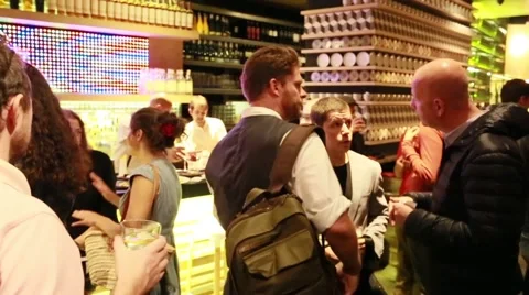 Social Networking Drinks Event Stock Footage 40898881
