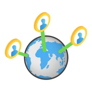 Social networking isometric icon Stock Illustration