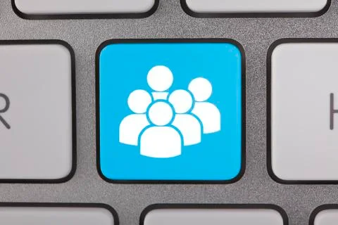 Social Networking on Keyboard Stock Illustration