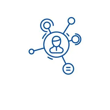 Social networking line icon concept. Social networking flat vector symbol, sign イラスト素材