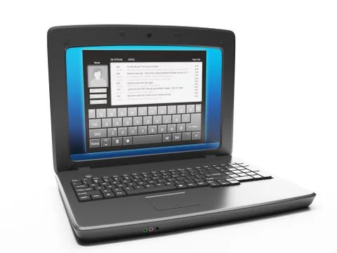 Social networking. notebook open page of correspondence Stock Illustration