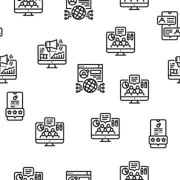 Social Networking Online App Vector Seamless Pattern Stock Illustration