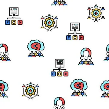 Social Networking Online App Vector Seamless Pattern Stock Illustration