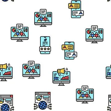 Social Networking Online App Vector Seamless Pattern Stock Illustration