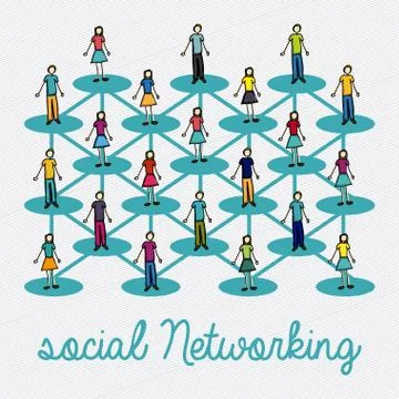 Social networking over lineal background vector illustration Illustrazione stock