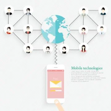 Social Networking People Conceptual Vector Design Stock Illustration