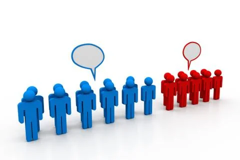 Social networking people with speech bubbles Stock Illustration