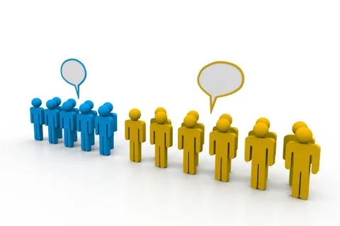 Social networking people with speech bubbles Stock Illustration