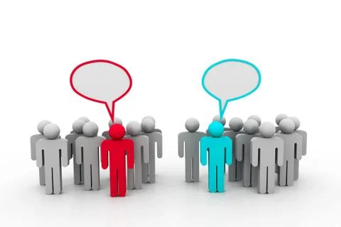 Social networking people with speech bubbles Stock-Illustration