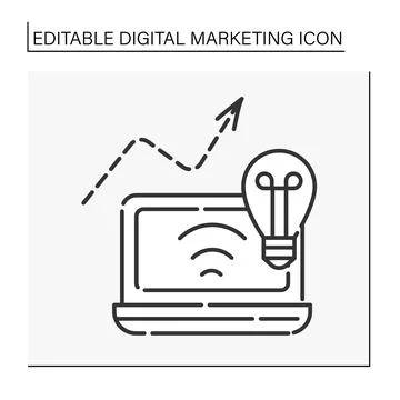 Social networking potential line icon 스톡 일러스트