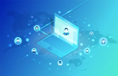 Social Networking Profiles Set Vector Illustration イラスト素材