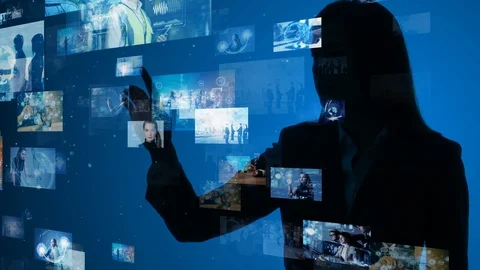 Social networking service concept. Streaming video. Video library. Stock Footage 120427214
