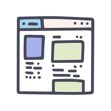 Social networking site color vector doodle simple icon Illustrazione stock