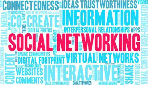 Social Networking Word Cloud 스톡 일러스트