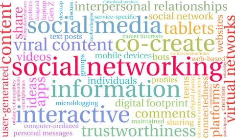 Social Networking Word Cloud Illustrazione stock