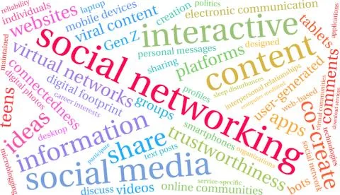 Social Networking Word Cloud Stock Illustration