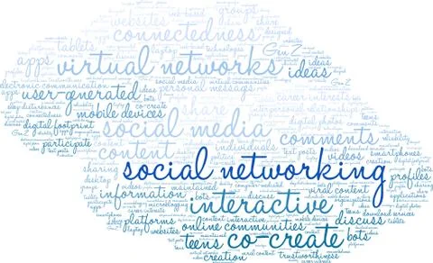 Social Networking Word Cloud Illustrazione stock
