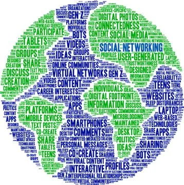 Social Networking Word Cloud Illustrazione stock