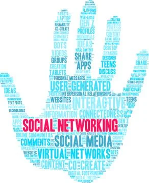 Social Networking Word Cloud Stock Illustration