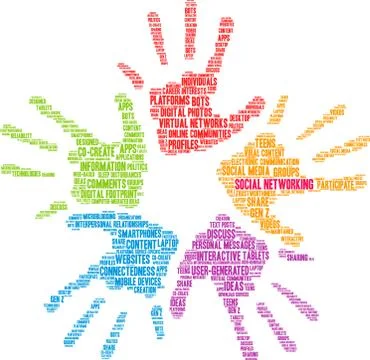 Social Networking Word Cloud 스톡 일러스트