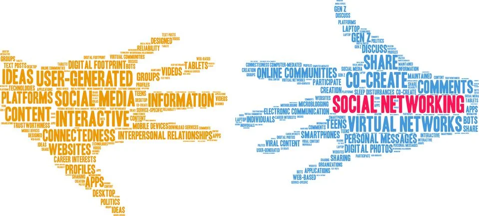 Social Networking Word Cloud Illustrazione stock