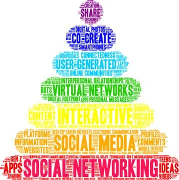 Social Networking Word Cloud Illustrazione stock