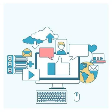 Social networks. Cloud of application icons Stock Illustration