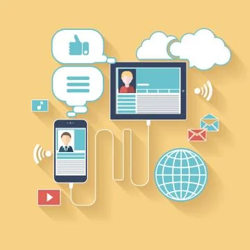 Social networks. Cloud of application icons Illustrazione stock