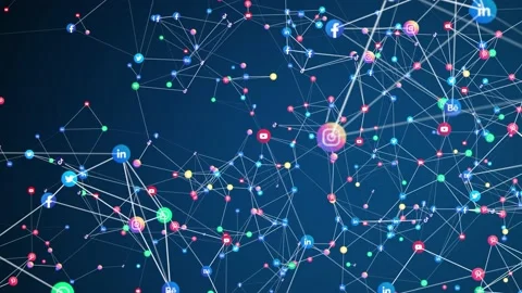 Social Networks Cloud Data Network Technology Connection Vídeos de archivo 165331365