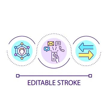 Social networks online loop concept icon Stock Illustration