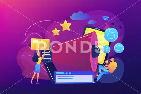 Social networks promotion concept vector illustration. Stock Illustration