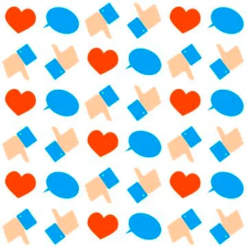 Social networks seamless pattern flat vintage colored Illustrazione stock