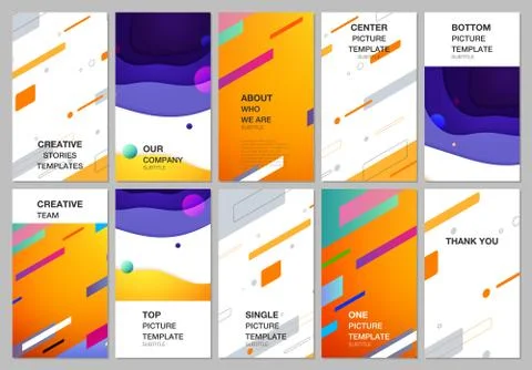 Social networks stories design, vertical banner or flyer templates. Covers Stock Illustration