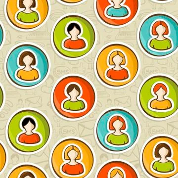Social networks users people pattern イラスト素材
