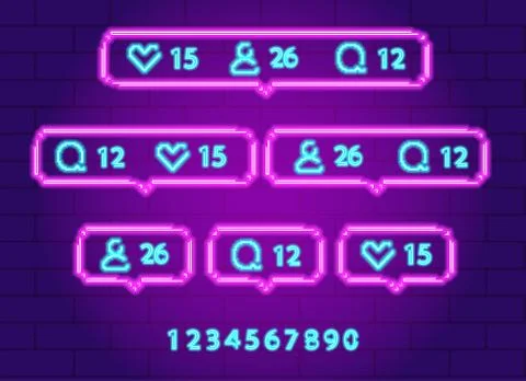 Social notifications set Stock Illustration