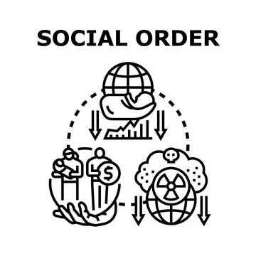 Social order concept showing interconnected global problems Stock Illustration