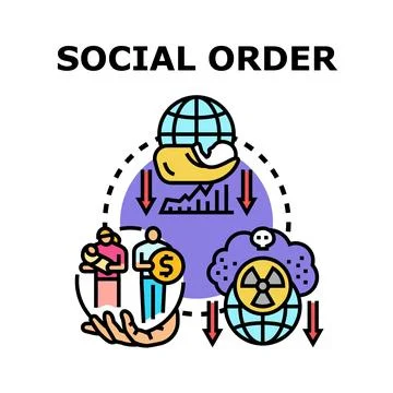Social order concept showing interconnected global problems Stock Illustration